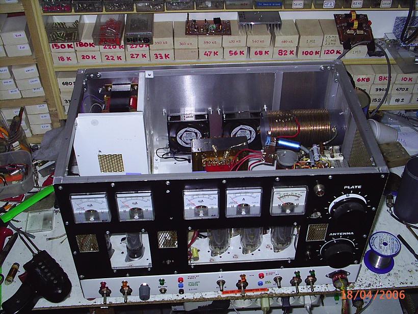 SW6HMU, STATHIS, PREVEZA, TRANSMITTER MF/AM 250W (2X EL 519)-AL TUBES, WITH MODULATOR 100W (2X EL 519)